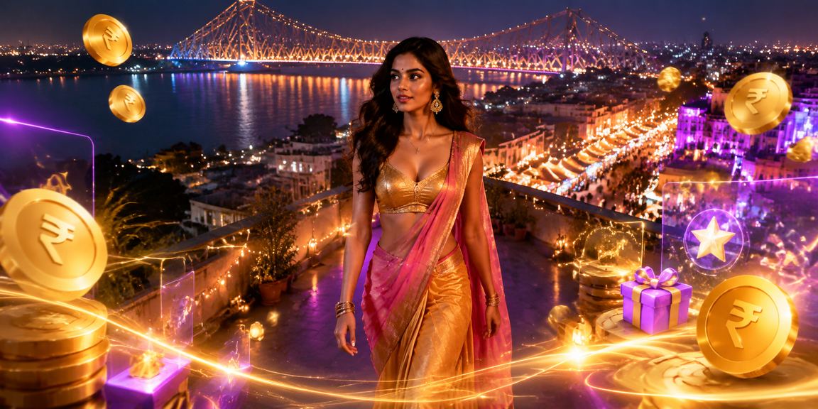Casino gameplay on mobile in Kolkata by the Howrah Bridge
